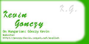 kevin gonczy business card
