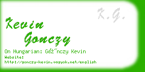 kevin gonczy business card